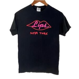 ViTG Y2K 90s Lips New York City Drag Queen Show West Village Black T-shirt XS/S